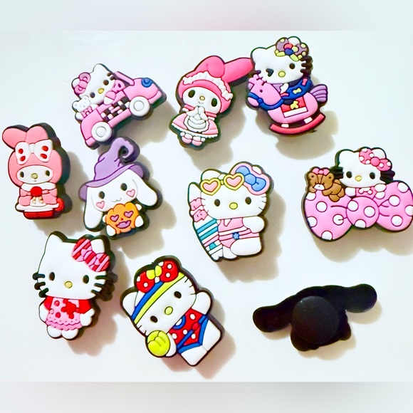 BOGO SALE NEW 10 Hello Kitty Croc Charms Jibbit Shoe Charm Disney Croc Charms - Picture 13 of 13